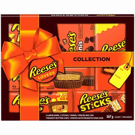  Reese's 巧克力糖果花生酱杯 什锦礼盒装（567克）6.1折 9.25加元！