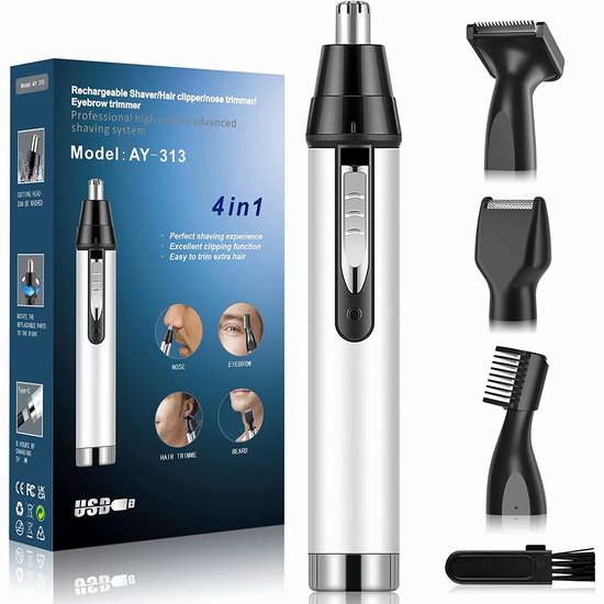  Ginity 四合一 可充电 鼻毛/耳毛/毛发/眉毛 电动修剪器 18.99加元（原价 25.99加元）