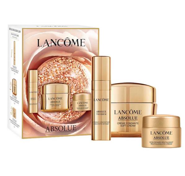  Lancome 兰蔻菁纯臻颜焕活面霜+眼霜+精华液 90加元（价值 179加元）+送 Caudalie旅行装2件或Sulwhasoo旅行装4件