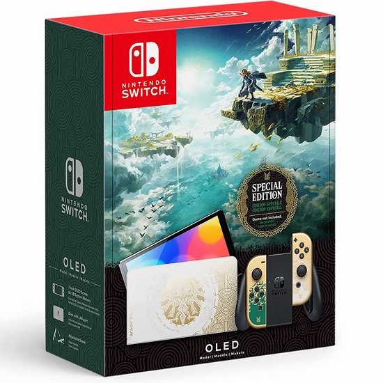  历史新低！Nintendo 任天堂 OLED屏幕 《塞尔达传说：王国之泪》限定版游戏机 444.99加元包邮！