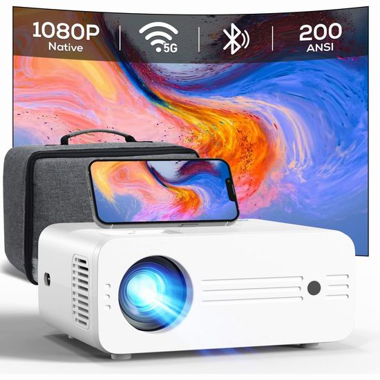  白菜价！iZEEKER 原生1080P 5G WiFi 蓝牙 家庭影院投影仪2.6折 65.49加元包邮！