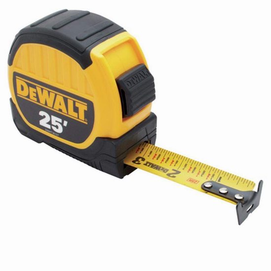  历史新低！Dewalt 得伟 DWHT36107 25英尺卷尺3.9折 9.98加元！