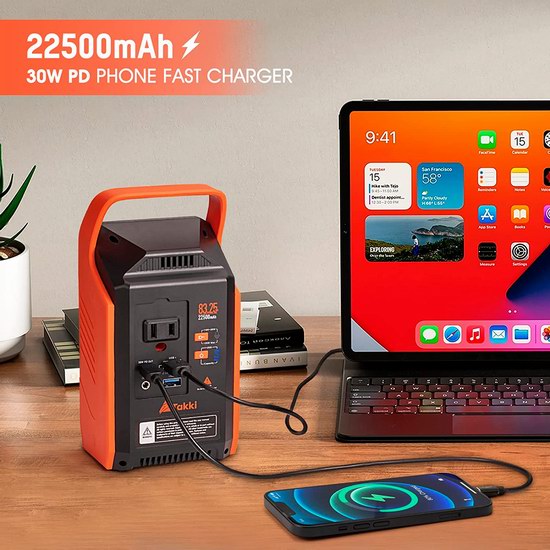  Takki 83Wh 露营必备 便携式备用电源/移动电源7.1折 106.99加元包邮！内置照明灯！