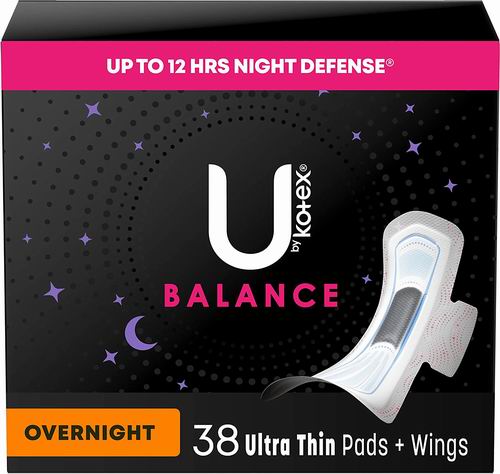  U by Kotex Balance 超薄夜用卫生巾38片 9.47加元（原价 12.88加元）