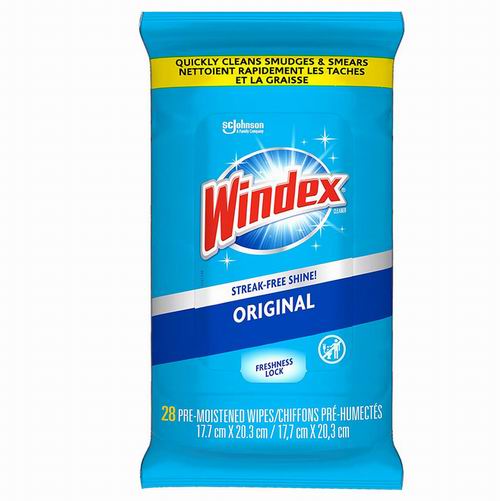  Windex 玻璃清洁湿巾28片 可去除指纹污迹 3.49加元（原价 4.68加元）