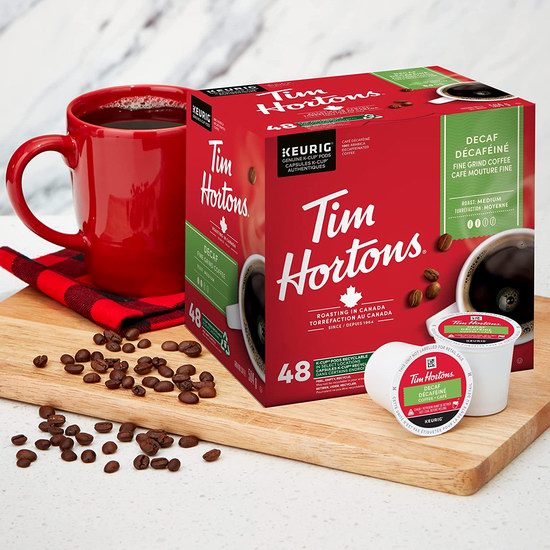  历史新低！Tim Hortons Decaf 无咖啡因 咖啡胶囊（48粒装）购2盒5.2折 38加元包邮！单粒仅需0.39加元！