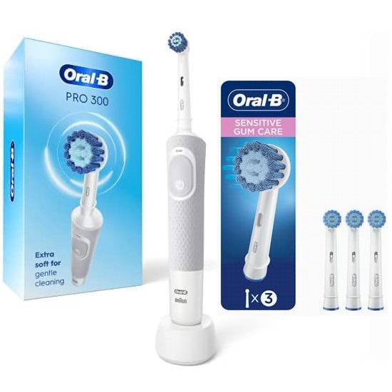  Oral-B Pro 300 深层清洁电动牙刷+3替换刷头套装5.7折 35.7加元包邮！