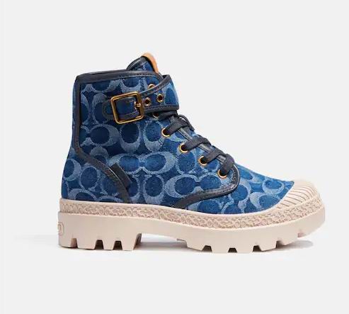  Coach 奥莱专柜 女式蓝色丹宁 Trooper 高帮休闲鞋 111.56加元（原价 375加元，8-10码）