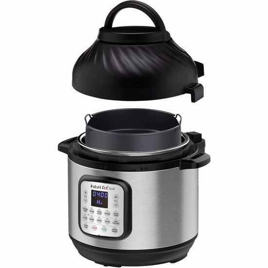  Instant Pot Duo Crisp 6夸脱 11合一 双锅盖 智能空气炸锅+电压力一体锅6.5折 149.99加元包邮！