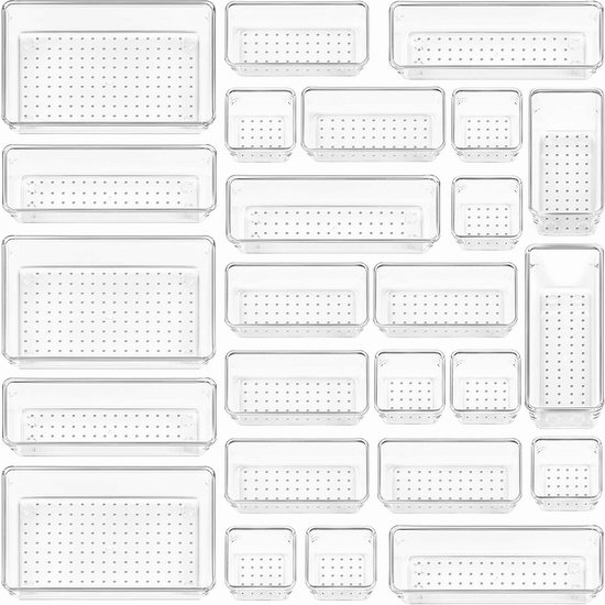  Vtopmart 多用途亚克力透明收纳盒25件套 22.94加元限量特卖（原价 26.99加元）