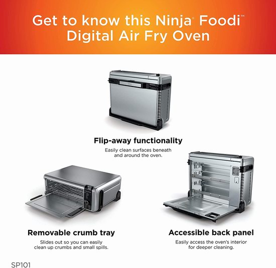 黑五价再降20加元！历史新低！Ninja Foodi 八合一 多功能不锈钢 数字烤箱/空气炸锅/烤炉5.8折 139加元包邮！