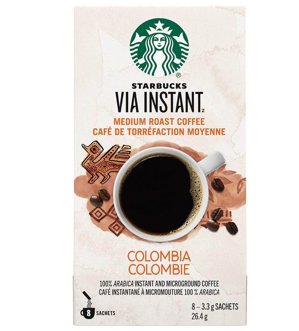  Starbucks 速溶哥伦比亚中度烘焙 咖啡8袋 6.99加元（原价 8.49加元）