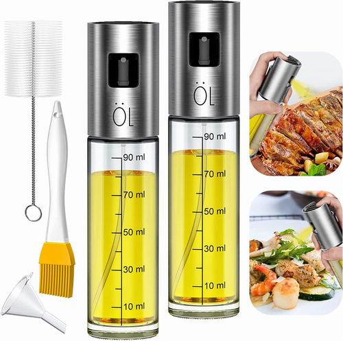  Qoosea 便携式按压式喷雾油壶100毫升×2件套 15.99加元（原价 22.99加元）
