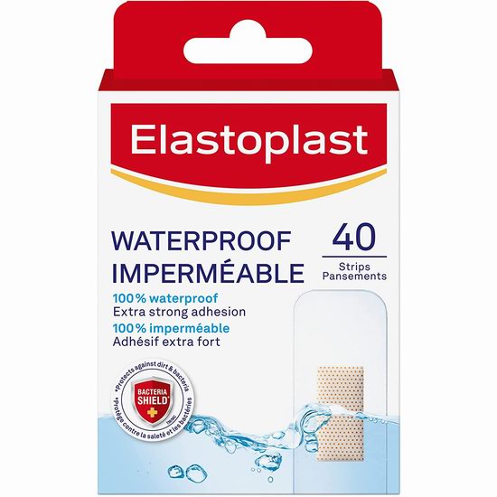  历史新低！Elastoplast 100%防水 不粘伤口 透明创可贴40件套4.2折 2.38加元！