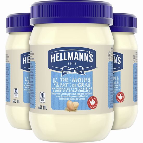  Hellmanns 低脂蛋黄酱 美奶滋3瓶装6.5折 11.37加元！