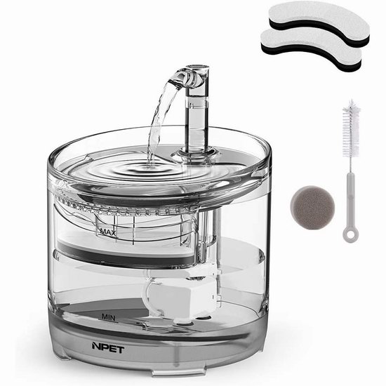  NPET WF050 1.5升 宠物猫狗 喷泉式活水过滤饮水机5.8折 28.8加元！