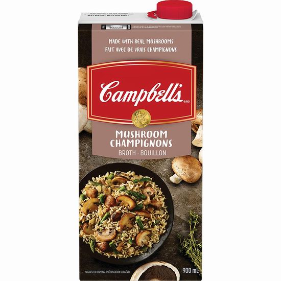  Campbell's 金宝汤 纯素 蘑菇汤（900毫升）4.8折 1.6加元！