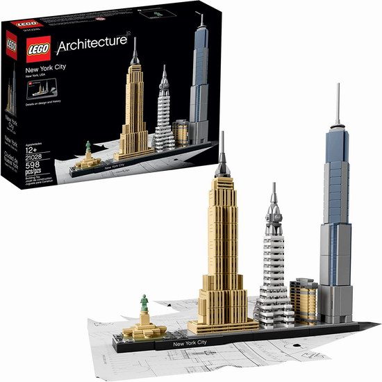  LEGO 乐高 Architecture 21028  建筑系列纽约城市积木（598pcs）8折 59.99加元包邮！