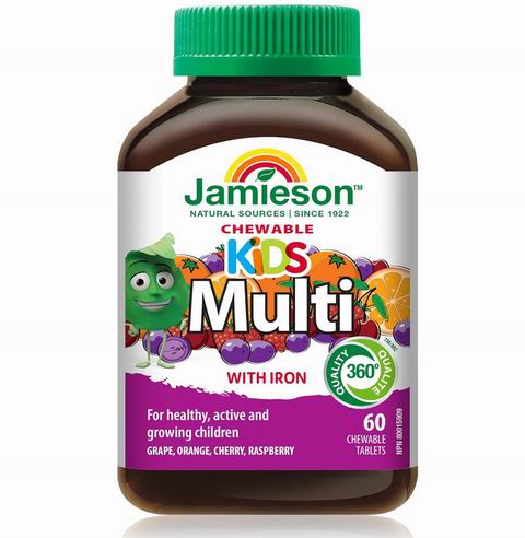Jamieson 健美生 儿童咀嚼复合维生素60片  8.83加元（官网原价 14.99加元）