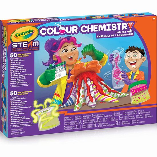  白菜价！历史新低！Crayola 绘儿乐 Colour STEAM 儿童化学实验室套装2.7折 9加元！包含50个趣味科学实验！