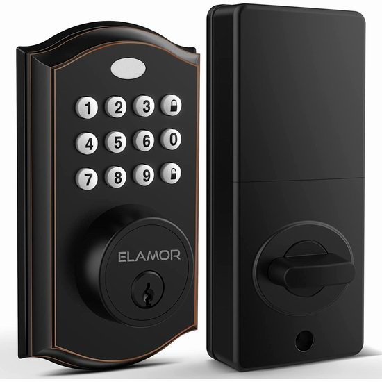  历史新低！ELAMOR M19 黑色智能密码门锁6.5折 45.99加元包邮！