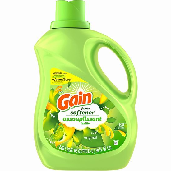  历史新低！Gain 衣物柔顺剂（2.68升, 105缸）6.4折 6.99加元！2款可选！