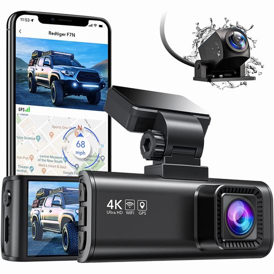  REDTIGER F7N 4K GPS 前后双摄 行车记录仪6.3折 144.49加元（原价 229.99加元）