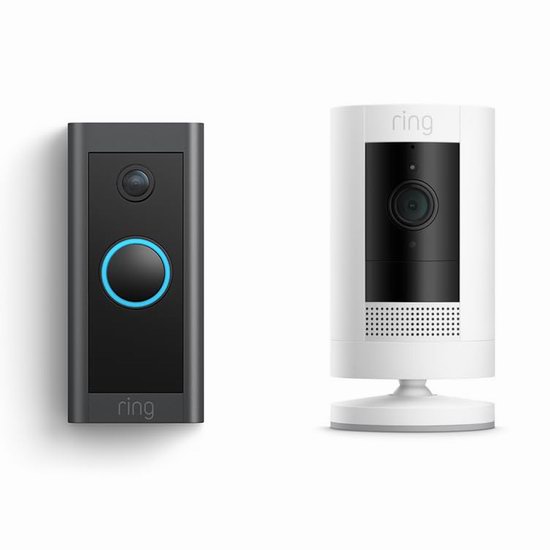  历史新低！Ring Video 有线版 可视智能门铃+Ring Stick Up室内外无线智能监控摄像头4.9折 104.99加元包邮！会员专享！