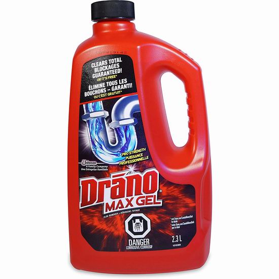  Drano Max Gel 下水道强力疏通液2.3升超值装 8.44加元（原价 10.98加元）