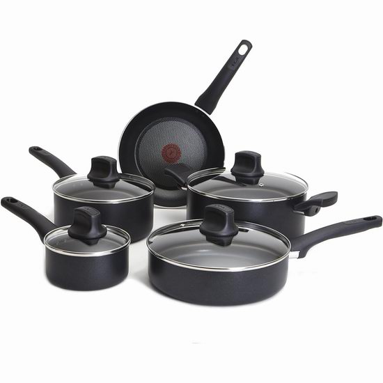 Bug白菜价！历史新低！T-fal 特福 Intuition 红点不粘底锅具9件套3.2折 60加元包邮！