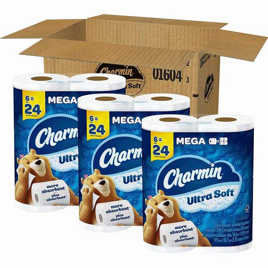  Charmin Ultra Soft 超软双层卫生纸18卷装7.5折 26.59加元！相当于常规72卷！