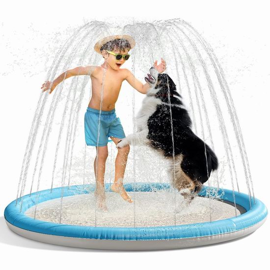  历史新低！Eosarcu 59英寸/67英寸 儿童/狗狗 防滑喷水戏水垫6折 17.99-20.99加元！2款可选！