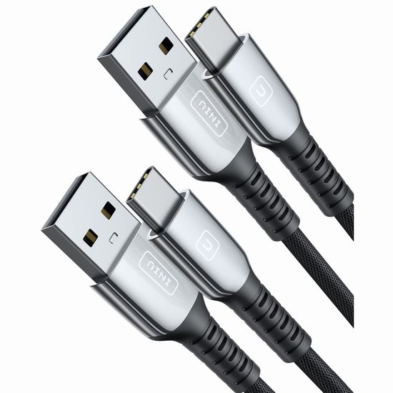  白菜价！历史新低！INIU 3.1A 6.6英尺 USB C充电线缆/数据线2件套3.7折 5.99加元！