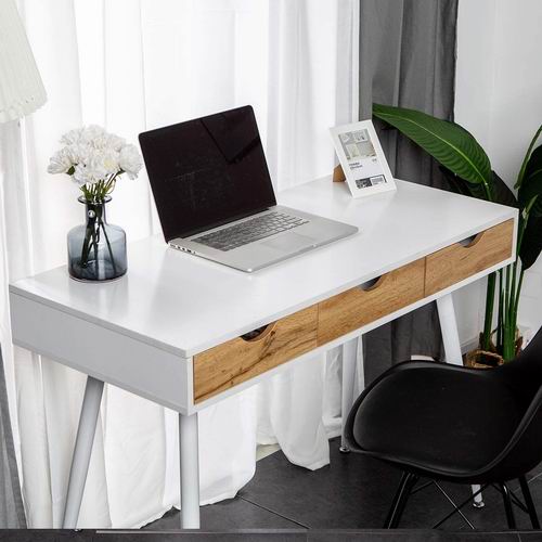  史低价！SogesPower 43.3英寸白色办公桌/电脑桌 带3个抽屉 129加元限量特卖（原价 159加元）