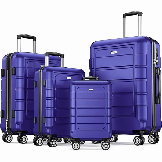 SHOWKOO PC+ABS 可扩展硬壳拉杆行李箱4件套6.6折 229.99加元包邮！3色可选！