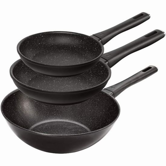  白菜价！Zwilling 双立人 Marquina 超耐用中式不粘底深炒锅3件套3.1折 129.99加元包邮！