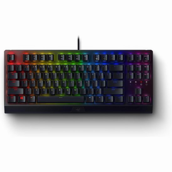  历史最低价！Razer 雷蛇 BlackWidow V3 Tenkeyless TKL 雷蛇黑寡妇蜘蛛 V3 竞技版 黄轴 机械键盘5.7折 79.99加元包邮！