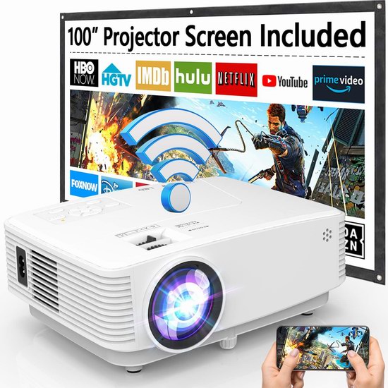  NISOO 9500流明 原生720P WiFi无线 LED家庭影院投影仪6折 59.99加元包邮！送100吋投影幕布！
