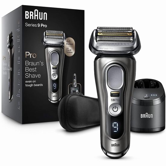  历史新低！Braun 德国博朗 旗舰级9 Pro系列 9465cc 干湿两用电动剃须刀7.1折 284.97加元包邮！配备智能清洁座！会员专享！