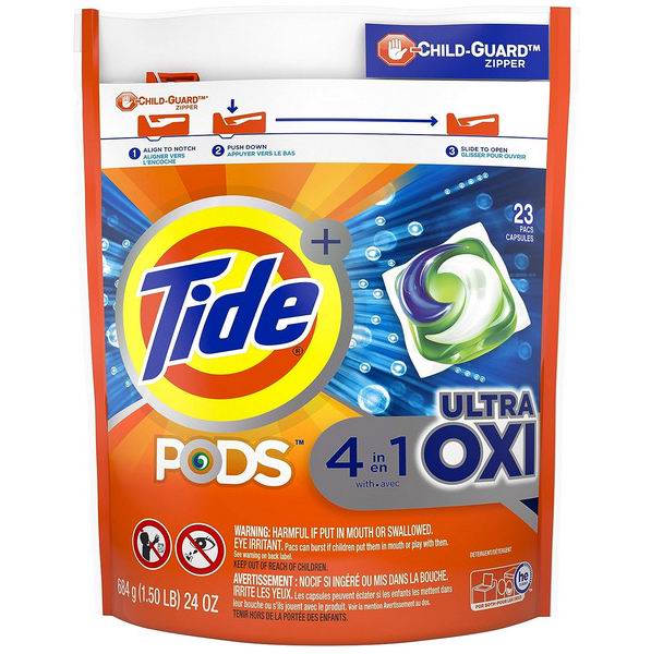  Tide PODS 4合1 強力去污洗衣球23粒 8.09加元（原价 11.99加元）