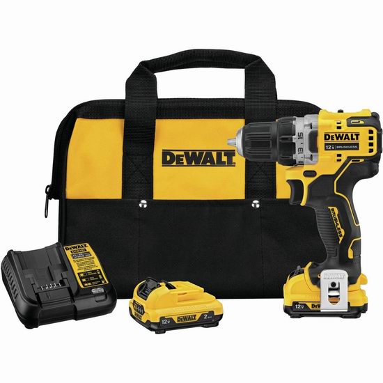  历史新低！DEWALT 得伟 DCD701F2 12V MAX XTREME 紧凑型无刷电钻套装6.3折 122.75加元包邮！