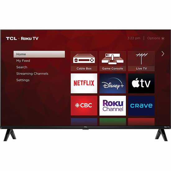  历史新低！TCL 3-Series 32英寸 1080P全高清智能电视 179.99加元包邮！