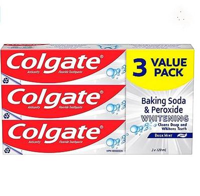  Colgate 小苏打过氧化物美白牙膏 薄荷味 120 毫升×3支  5.47加元