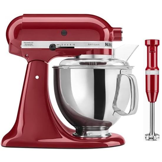  KitchenAid KSM150PSER Artisan 名厨系列5夸脱多功能厨师机+手持式料理棒套装6.3折 354.96加元包邮！