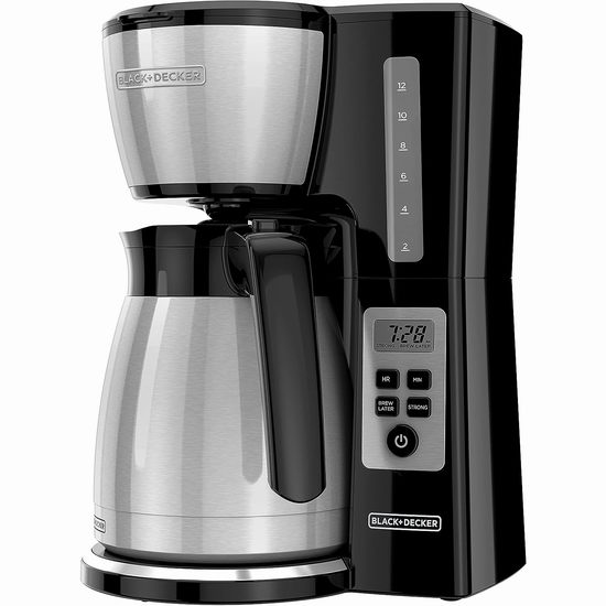  历史新低！BLACK+DECKER CM2046SC 12杯量 可编程咖啡机5.5折 47加元包邮！