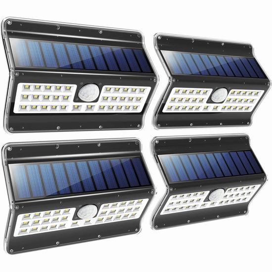  EZBASICS 32 LEDs 太阳能室外运动感应灯4件套4折 28.99加元包邮！单个仅7.25加元！