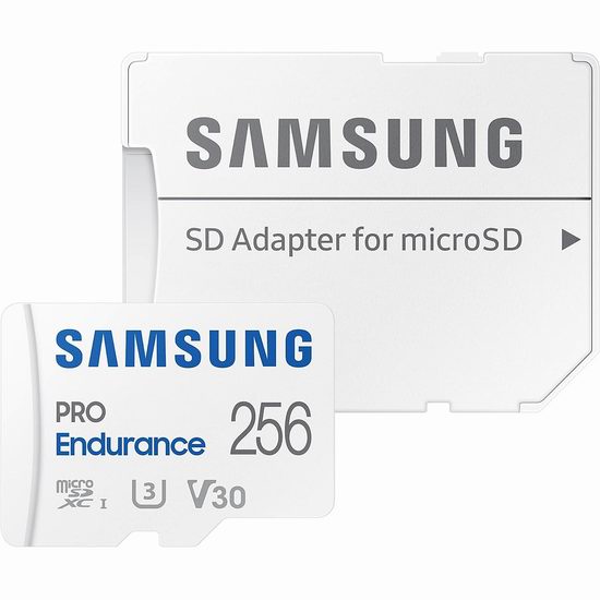  历史新低！SAMSUNG 三星 PRO Endurance 128GB/256GB MicroSDXC 存储卡6.4折 17.99-29.99加元！专为连续录制设计！