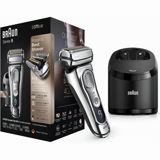  Braun 德国博朗 旗舰9系 9376cc 男士顶级 往复式电动剃须刀7.8折 272.6加元包邮！