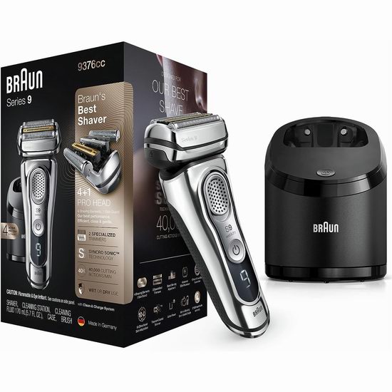  Braun 德国博朗 旗舰9系 9376cc 男士顶级 往复式电动剃须刀7折 244.99加元包邮！