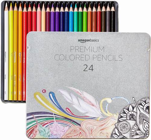  AmazonBasics 彩色铅笔 24支装 9.42加元（原价 14.93加元）
